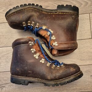 ASOLO Sport Yukon Italy Dark Brown Leather Vibram 9.5 Mens Hiking Lace Up Boots